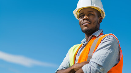 Wall Mural - confident construction worker with arms crossed