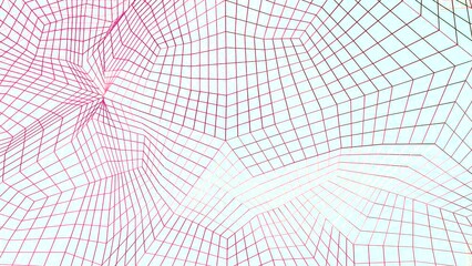 Wall Mural - abstract texture with curving 3d grid. design. cyber mesh with moving geometric surface.