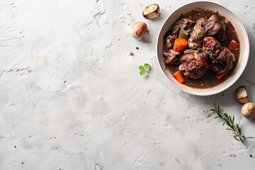 Sticker - Classic Coq au Vin, Light Concrete Surface, Culinary Art