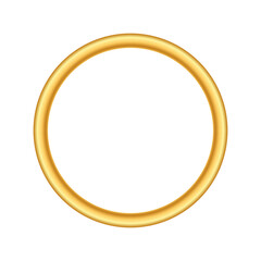 Wall Mural - Gold thin round frame. Golden luxury circle logo.