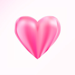 Wall Mural - Realistic pink heart icon. 3D heart shape. Vector illustration EPS 10.
