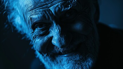 Wall Mural - Portrait of an elderly man with a gray beard and mustache