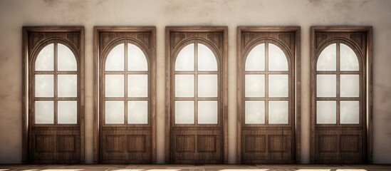 Wall Mural - Wooden door frames on windows