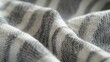 Close up of a black and white patterned blanket. Suitable for home decor or textile backgrounds
