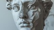 Detailed close up of a statue of a man's face. Suitable for historical or artistic themes