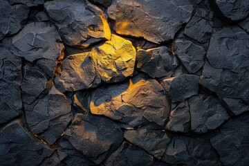 Poster - Close up view of a rock wall with a shining light. Suitable for backgrounds and textures