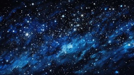Wall Mural - a captivating illusion of snow falling in outer space, with bright stars peering through the gentle 