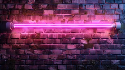 Sticker - A brick wall with a neon sign, perfect for urban themes and advertising concepts