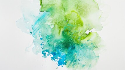 Wall Mural - Watercolor Splash of Green and Blue Generative AI
