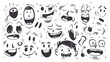 A variety of cartoon faces showing different expressions. Ideal for illustrating emotions and reactions