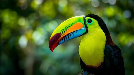 Toucan bird in nature. Selective focus.