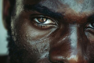 Canvas Print - A close up image of a man's face. Suitable for various projects