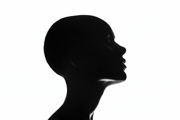 Canvas Print - Close-up black and white photo of a woman's head. Suitable for various design projects