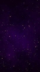 Wall Mural - vertical video - shiny twinkling glittering golden stars and bokeh particles on a dark purple gradie