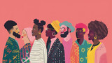 Fototapeta Londyn - Cultural Diversity: An image showcasing people from different cultural backgrounds and ethnicities interacting and sharing experiences, celebrating diversity and multiculturalism. Generative AI