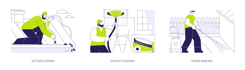 Wall Mural - Property cleaning services abstract concept vector illustrations.