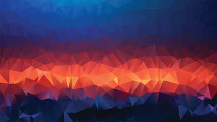 Vector Low poly abstract blue and orange background, trendy, geometric, business luxury polygonal wallpaper