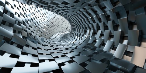 Poster - A spiral of squares and rectangles with a white background - stock background.