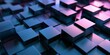 A close up of a bunch of cubes in a blue and purple color scheme - stock background.