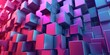 A wall of cubes in a purple and blue color scheme - stock background.