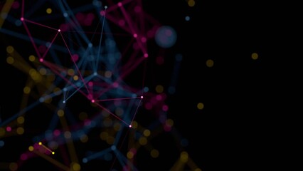 Wall Mural - abstract multi color digital data network background. 4k seamless loop