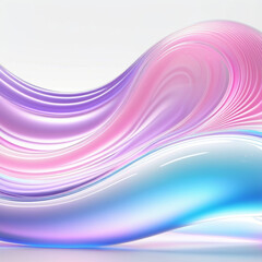 Canvas Print - Pink and Blue Abstract Background With Wavy Lines