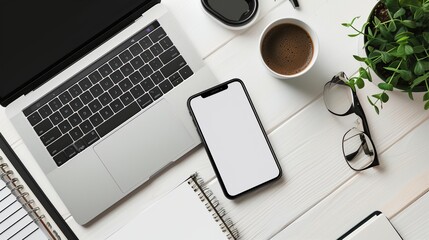 Wall Mural - a desk with a laptop