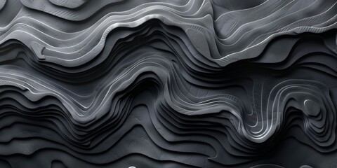 Wall Mural - a black and white image of a mountain range with a lot of detail - stock background.