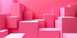 © ColdFire - Pink cubes stacked on top of each other - stock background.