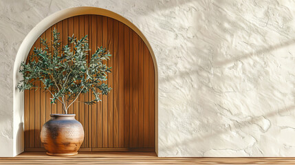 Wall Mural - Traditional Stone Architecture with Elegant Wooden Door and Vintage Design