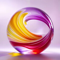 Poster - Multicolored Glass Ball on Table