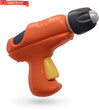 Drill, screwdriver 3d vector icon