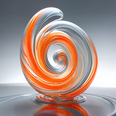 Poster - Orange and White Glass Object on Reflective Surface