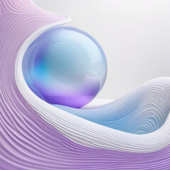 Sticker - Purple and White Abstract Background With a Sphere