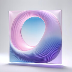 Sticker - Blue and Pink Swirl on White Background