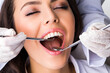 girl close-up in dentistry undergoes examination