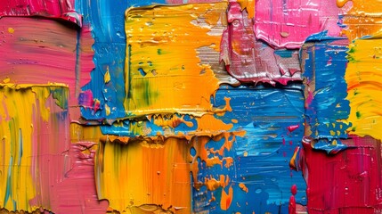 Wall Mural - Colorful acrylic painting with visible brush strokes.