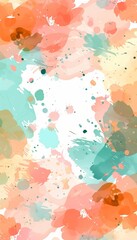 Wall Mural - Harmonious spring abstract background in soft peach, coral, and sky blue tones for calming designs