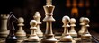 © TheWaterMeloonProjec - A close up picture of a chessboard with chess pieces placed on it. The light enhances the intricate details of the wooden board game, perfect for indoor recreation and strategy sports