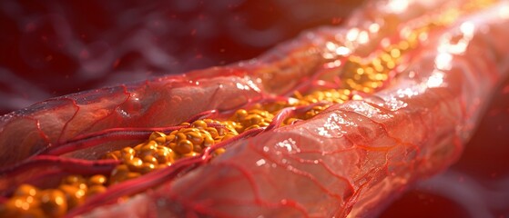 3D model of a coronary artery showing the progression of atherosclerosis