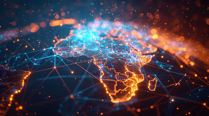 Wall Mural - global communication network concept.