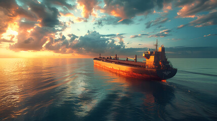Wall Mural - aircraft carrier at dusk