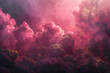 Abstract background with dark pink purple clouds. Pink colored smoke. A horizontal banner with space for text