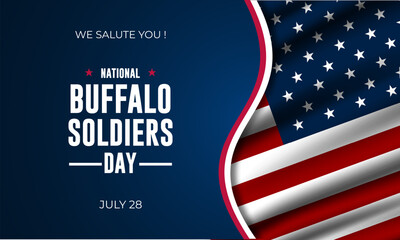 Wall Mural - Happy national Buffalo Soldiers Day Background Vector Illustration 
