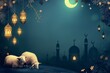 © gmm2000 - Eid al adha  islam calligraphy poster design background illustration generative ai art