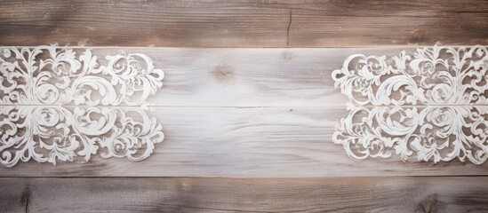 Canvas Print - White ornamental border on a weathered wood backdrop, comparable in my portfolio.