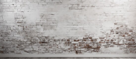 Canvas Print - White and grey wallpaper high resolution with brick texture interior background.