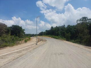 Photo of port land roads and bridges in the Klarik area of Natuna Island, Riau Islands Province. A distant and still undeveloped area.