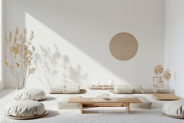 Serene reflexology room with comfortable recliners, soothing foot baths, and tranquil decor, offering reflexology treatments for relaxation and stress relief, on isolated white background, Generative 