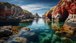 Prismatic Pools of Paradise: Las Grietas' Waters, a Vibrant Tapestry of Sky and Stone